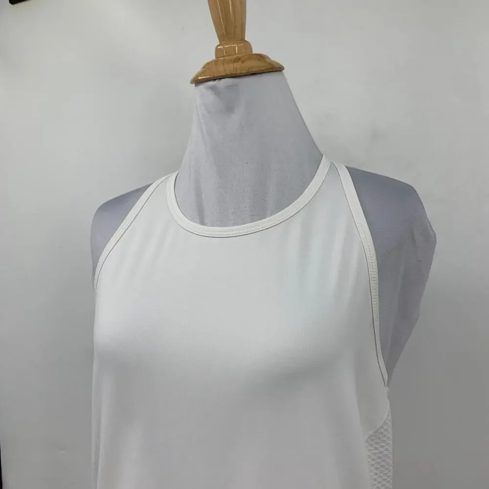 Athleta Tank Top Women XS Extra Small White Lightspeed Halter Racerback *READ
